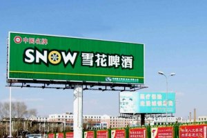 雪花啤酒单立柱户外广告